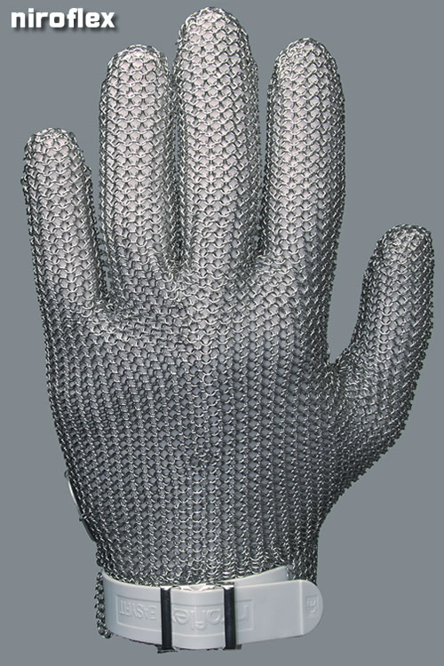 ニロフレックス メッシュ手袋5本指 L L5L-EF 左手用(青)